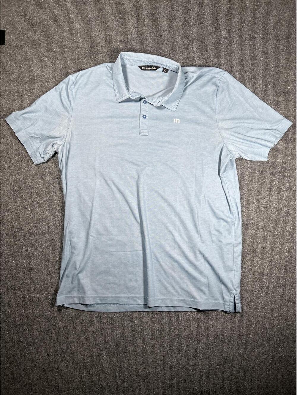 TravisMathew Polo Shirt Light Blue XXL
